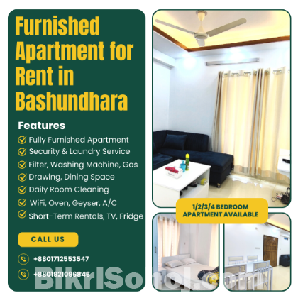 3Bed Room Serviced Apartment RENT in Bashundhara R/A.